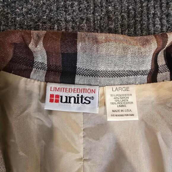 vintage 1980s Limited edition plad blazer by units. womans size Large - Picture 4 of 4